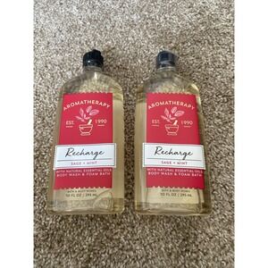 Bath & Body Works Aromatherapy Recharge Body wash &‎ Foam Bath 10 fl oz Set Of 2